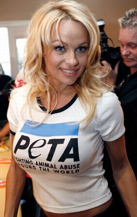 I'm just GLAD that we didn't have to witness PETA member Pamela Anderson