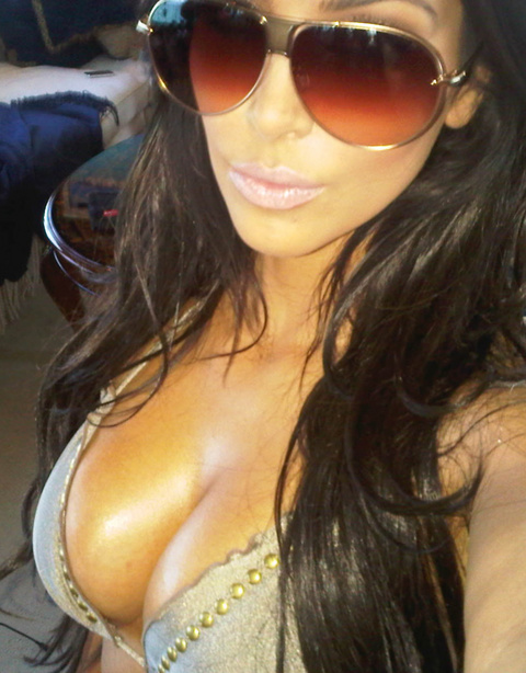 kim kardashian twitter bikini photo. One of the ikini shots Kim K
